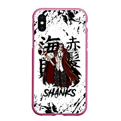 Чехол iPhone XS Max матовый SHANKS ONE PIECE, цвет: 3D-малиновый