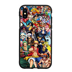 Чехол iPhone XS Max матовый ВСЕ ГЕРОИ АНИМЕ ВАН ПИС ALL HEROES ONE PIECE, цвет: 3D-черный