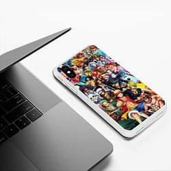 Чехол iPhone XS Max матовый ВСЕ ГЕРОИ АНИМЕ ВАН ПИС ALL HEROES ONE PIECE, цвет: 3D-белый — фото 2