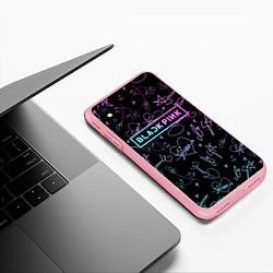 Чехол iPhone XS Max матовый NEON BLACKPINK АВТОГРАФЫ, цвет: 3D-баблгам — фото 2