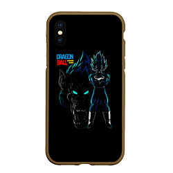 Чехол iPhone XS Max матовый Dragon Ball Z Dark, цвет: 3D-коричневый