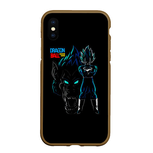 Чехол iPhone XS Max матовый Dragon Ball Z Dark / 3D-Коричневый – фото 1