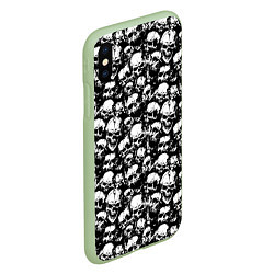 Чехол iPhone XS Max матовый Screaming skulls, цвет: 3D-салатовый — фото 2