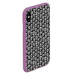 Чехол iPhone XS Max матовый Funny skulls, цвет: 3D-фиолетовый — фото 2