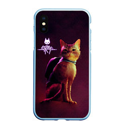 Чехол iPhone XS Max матовый Stray: Wandering Cat, цвет: 3D-голубой