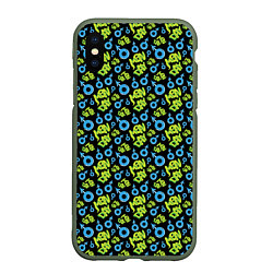Чехол iPhone XS Max матовый Men Day Мужской День, цвет: 3D-темно-зеленый