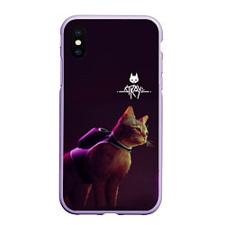 Чехол iPhone XS Max матовый Stray: Wandering Cat, цвет: 3D-светло-сиреневый
