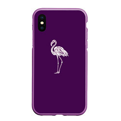 Чехол iPhone XS Max матовый Фламинго в сиреневом, цвет: 3D-фиолетовый