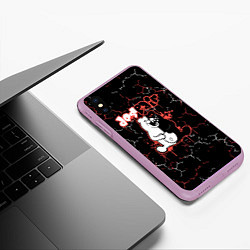 Чехол iPhone XS Max матовый Monokuma монокума, цвет: 3D-сиреневый — фото 2