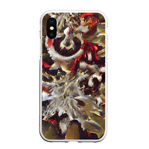Чехол iPhone XS Max матовый Осенние заморозки / 3D-Белый – фото 1