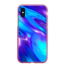 Чехол iPhone XS Max матовый Neon Holographic, цвет: 3D-малиновый