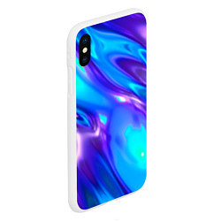 Чехол iPhone XS Max матовый Neon Holographic, цвет: 3D-белый — фото 2