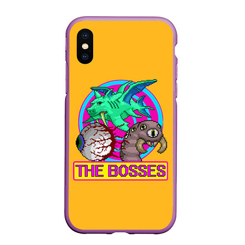 Чехол iPhone XS Max матовый The Bosses of Terraria / 3D-Фиолетовый – фото 1