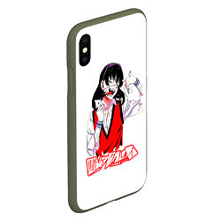 Чехол iPhone XS Max матовый Ikishima Midari - Kakegurui, цвет: 3D-темно-зеленый — фото 2