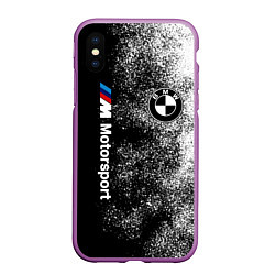 Чехол iPhone XS Max матовый БМВ Черно-белый логотип, цвет: 3D-фиолетовый