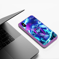 Чехол iPhone XS Max матовый KDA FLASHLIGHT NEON КДА В МАСКЕ LEAGUE OF LEGENDS, цвет: 3D-фиолетовый — фото 2