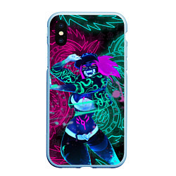 Чехол iPhone XS Max матовый KDA NEON DRAGONS LEAGUE OF LEGENDS НЕОНОВЫЕ ДРАКОН, цвет: 3D-голубой