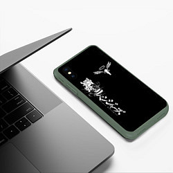Чехол iPhone XS Max матовый TOKYO REVENGERS WALHALLA TEAM WHITE, цвет: 3D-темно-зеленый — фото 2