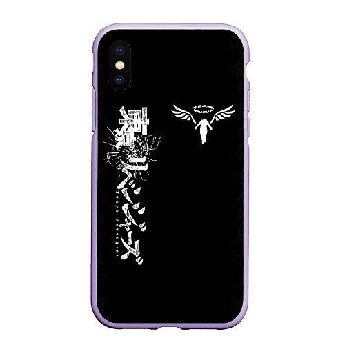 Чехол iPhone XS Max матовый TOKYO REVENGERS WALHALLA TEAM WHITE / 3D-Светло-сиреневый – фото 1