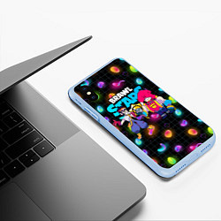 Чехол iPhone XS Max матовый ФЭНГ И ГРОМ BRAWL STARSг, цвет: 3D-голубой — фото 2