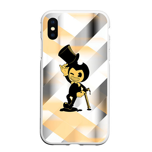 Чехол iPhone XS Max матовый Bendy and the ink machine bendy / 3D-Белый – фото 1