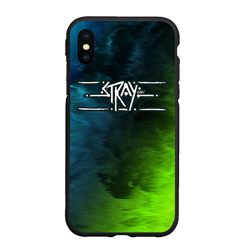 Чехол iPhone XS Max матовый Stray: Green / 3D-Черный – фото 1