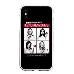 Чехол iPhone XS Max матовый Desperate Housewives с яблоками, цвет: 3D-белый