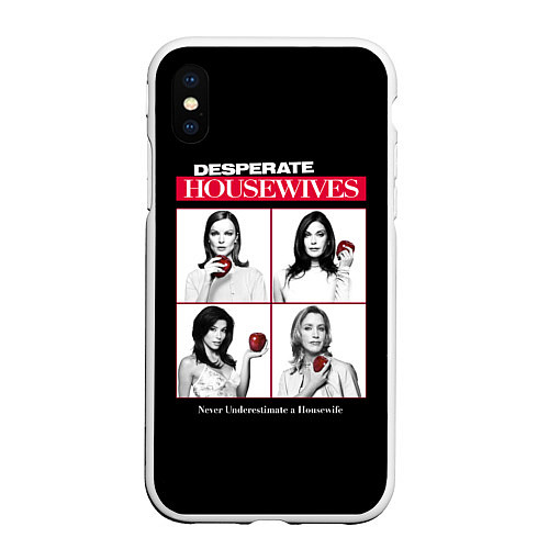 Чехол iPhone XS Max матовый Desperate Housewives с яблоками / 3D-Белый – фото 1