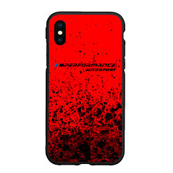 Чехол iPhone XS Max матовый БМВ Autosport Краски, цвет: 3D-черный
