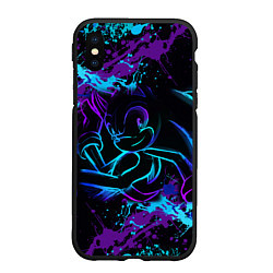 Чехол iPhone XS Max матовый SONIC NEON СОНИК НЕОН, цвет: 3D-черный