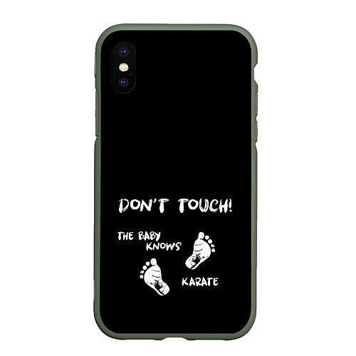 Чехол iPhone XS Max матовый Dont touch / 3D-Темно-зеленый – фото 1