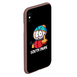 Чехол iPhone XS Max матовый Южный парк Эрик South Park, цвет: 3D-коричневый — фото 2