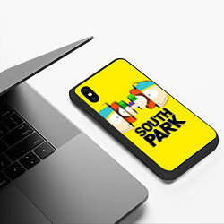 Чехол iPhone XS Max матовый South Park - Южный парк персонажи, цвет: 3D-черный — фото 2