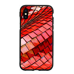 Чехол iPhone XS Max матовый Красная спартаковская чешуя, цвет: 3D-черный