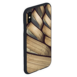 Чехол iPhone XS Max матовый Текстура древесины, цвет: 3D-черный — фото 2