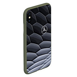 Чехол iPhone XS Max матовый Mercedes Benz pattern, цвет: 3D-темно-зеленый — фото 2