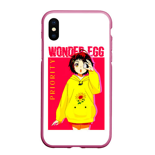 Чехол iPhone XS Max матовый Priority Wonder Egg / 3D-Малиновый – фото 1