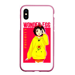 Чехол iPhone XS Max матовый Priority Wonder Egg, цвет: 3D-малиновый