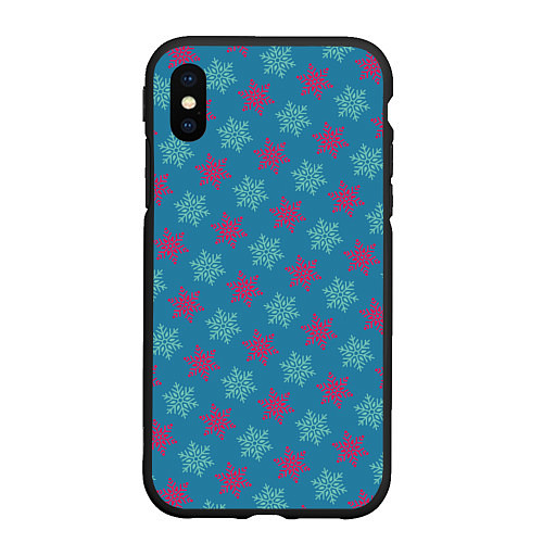 Чехол iPhone XS Max матовый Christmas Pattern New / 3D-Черный – фото 1
