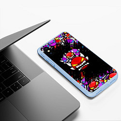 Чехол iPhone XS Max матовый Geometry Dash 4 смайла, цвет: 3D-голубой — фото 2