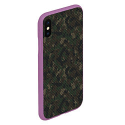 Чехол iPhone XS Max матовый Камуфляж: лесной, цвет: 3D-фиолетовый — фото 2