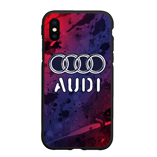 Чехол iPhone XS Max матовый AUDI Audi Краски / 3D-Черный – фото 1