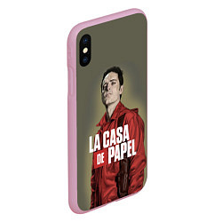 Чехол iPhone XS Max матовый БУМАЖНЫЙ ДОМ БЕРЛИН - LA CASA DE PAPEL, цвет: 3D-розовый — фото 2