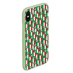 Чехол iPhone XS Max матовый Италия футбол, цвет: 3D-салатовый — фото 2