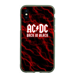 Чехол iPhone XS Max матовый ACDC Разряды молнии