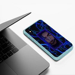 Чехол iPhone XS Max матовый ARCANE League Of Legends JINX молния, цвет: 3D-мятный — фото 2