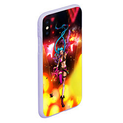 Чехол iPhone XS Max матовый ARCANE League Of Legends JINX взрыв, цвет: 3D-светло-сиреневый — фото 2