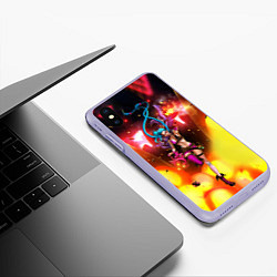 Чехол iPhone XS Max матовый ARCANE League Of Legends JINX взрыв, цвет: 3D-светло-сиреневый — фото 2