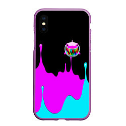 Чехол iPhone XS Max матовый 6IX9INE Подтеки Красок