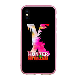 Чехол iPhone XS Max матовый Hunter x Hunter - Гон x Киллуа, цвет: 3D-розовый